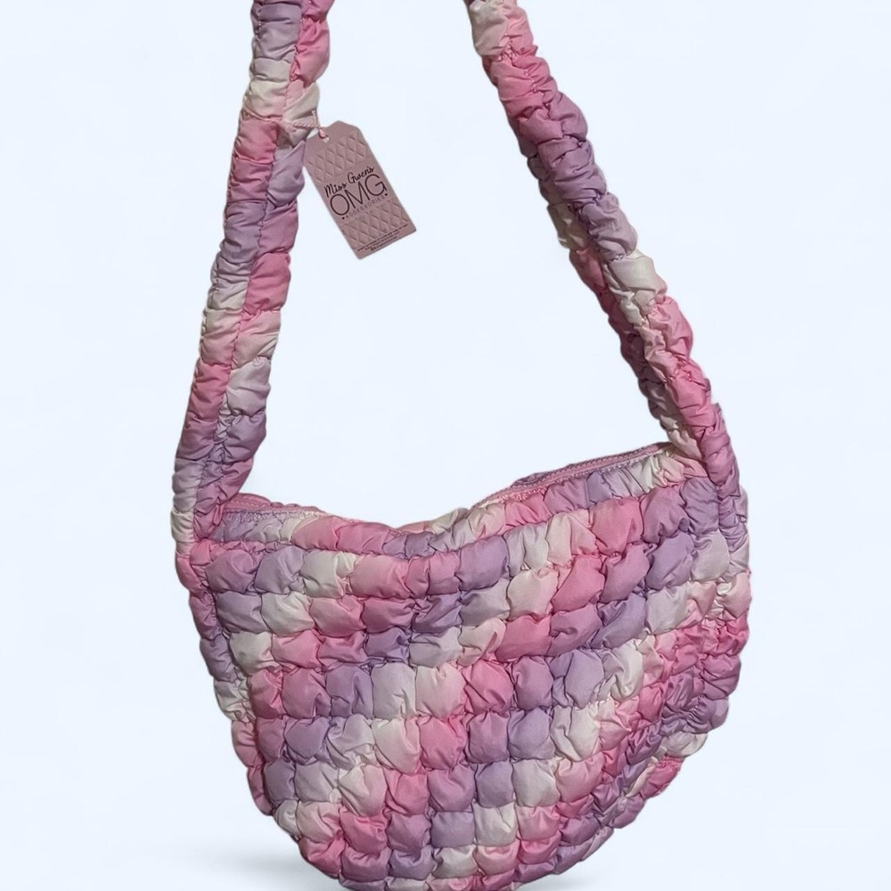 Women's Pink and Purple Quilted Bag